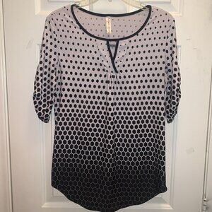 PerSeption Concept Small Black And White Shirt Sleeve Shirt